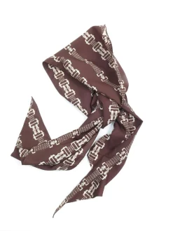 Women’s Brown 1970s Chain Print Scarf