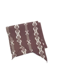Women’s Brown 1970s Chain Print Scarf