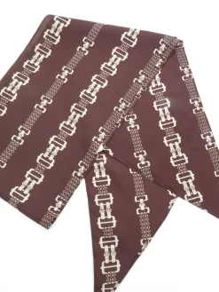 Women’s Brown 1970s Chain Print Scarf