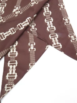 Women’s Brown 1970s Chain Print Scarf