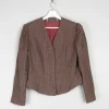 Women's Brown Tweed Fitted Cropped Jacket 10/12