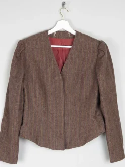 Women's Brown Tweed Fitted Cropped Jacket 10/12