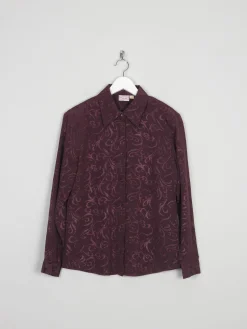 Women’s Brown Vintage Damask Shirt/Blouse S