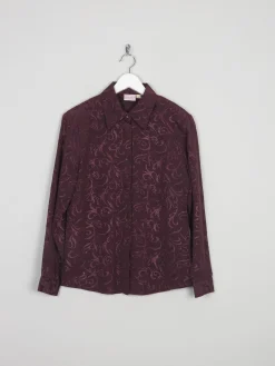 Women’s Brown Vintage Damask Shirt/Blouse S