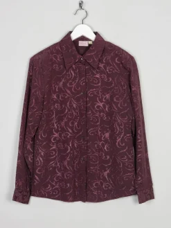Women’s Brown Vintage Damask Shirt/Blouse S