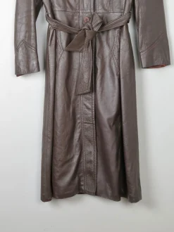 Women's  Brown Vintage Leather Coat 1970s XS/S