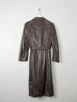 Women's  Brown Vintage Leather Coat 1970s XS/S