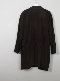 Women's Brown Vintage Parka Suede Coat M/L