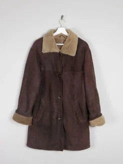 Women's Brown Vintage Shearling Sheepskin Short Coat M/L