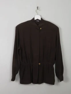 Women's Brown Vintage Silk Top S/M