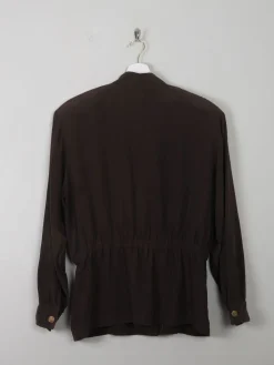 Women's Brown Vintage Silk Top S/M
