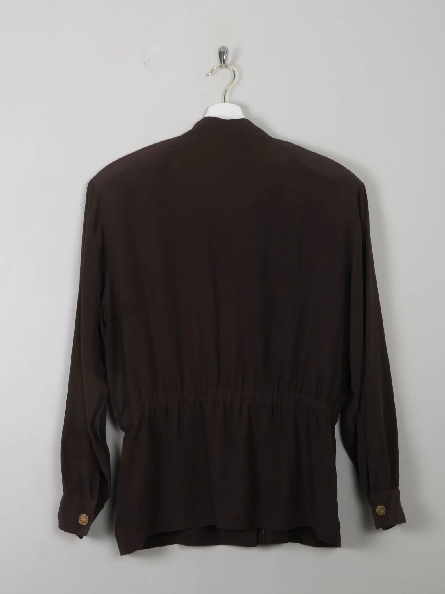 Women's Brown Vintage Silk Top S/M