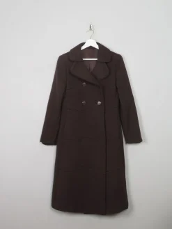 Women's Brown Vintage 60's/70s Wool Coat 10/ small 12
