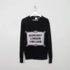 Women's Burberry Black Merino WooL Jumper With Logo M