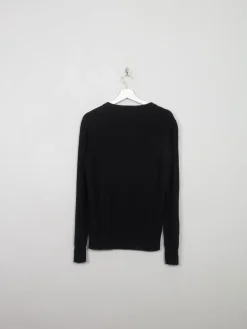 Women's Burberry Black Merino WooL Jumper With Logo M