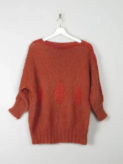 Women's Burnt Orange Mohair Jumper S/M