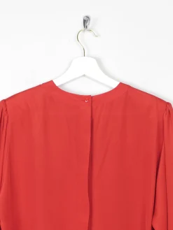 Women's Burnt Orange Vintage Blouse With Pleats 10/12
