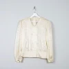 Women's Buttermilk Cream Vintage Blouse M Relaxed Fit