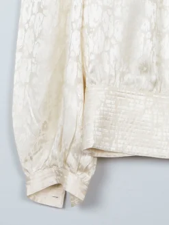Women's Buttermilk Cream Vintage Blouse M Relaxed Fit