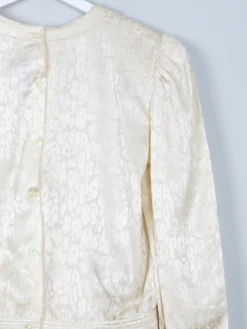 Women's Buttermilk Cream Vintage Blouse M Relaxed Fit