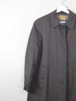 Women's Charcoal Vintage Burberry Trench Coat XS/S