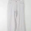 Women's Check Blue & Cream Slightly Cropped Trousers L