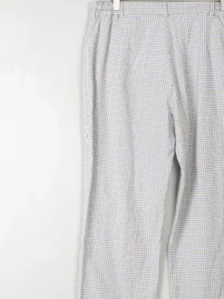 Women's Check Blue & Cream Slightly Cropped Trousers L