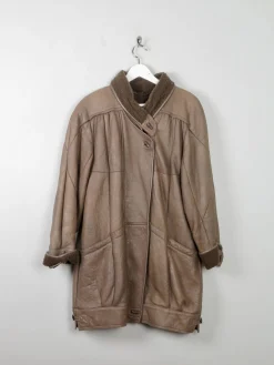 Women's Coffee Vintage Shearling Short Coat M/L