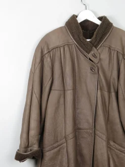 Women's Coffee Vintage Shearling Short Coat M/L