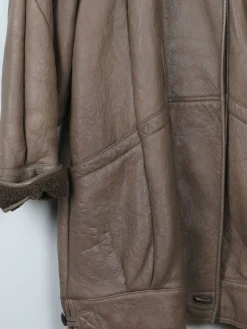 Women's Coffee Vintage Shearling Short Coat M/L