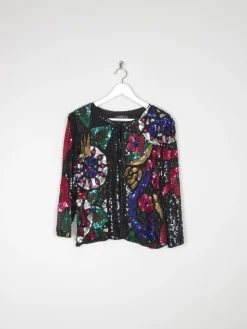 Women’s Colourful Vintage Beaded Jacket S