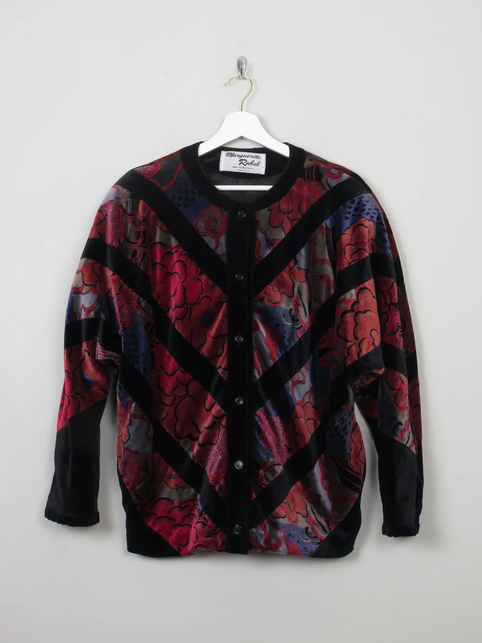 Women’s Colourful Vintage Velvet Bomber Jacket S/M