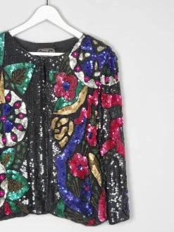 Women’s Colourful Vintage Beaded Jacket S