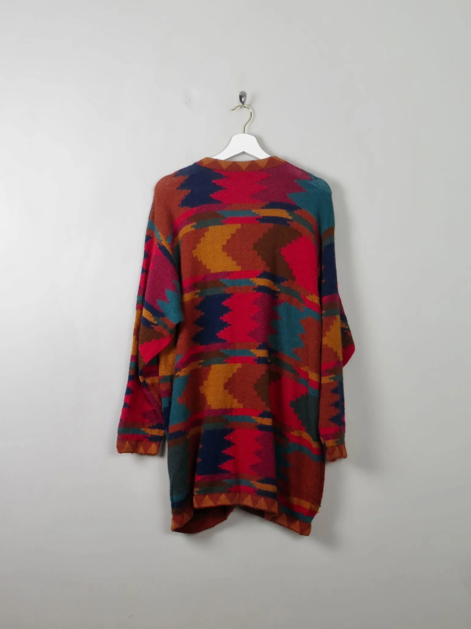 Women's Colurful Vintage Wool Cardigan L/XL