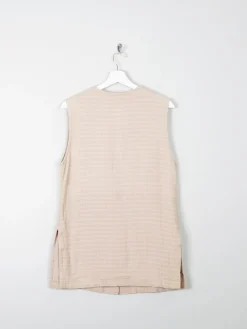 Women's Cream Cotton Vintage Long Waistcoat M