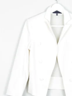 Women’s Cream Tuxedo Style Cotton Cropped  Vintage Jacket