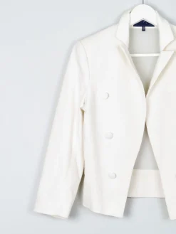 Women’s Cream Tuxedo Style Cotton Cropped  Vintage Jacket