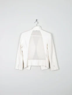 Women’s Cream Tuxedo Style Cotton Cropped  Vintage Jacket