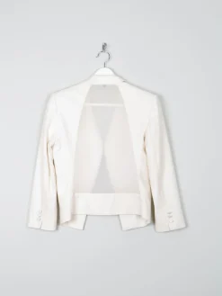 Women’s Cream Tuxedo Style Cotton Cropped  Vintage Jacket