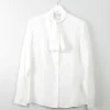 Women's Cream Vintage Blouse With Bow Detail S/M