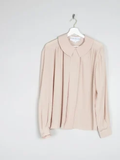 Women's Cream Vintage Blouse With Long Sleeves M/L