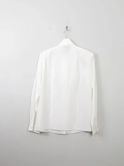 Women's Cream Vintage Blouse With Bow Detail S/M