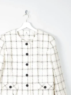 Women’s Cream Vintage Check Tweed Jacket L