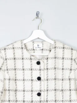 Women’s Cream Vintage Check Tweed Jacket L