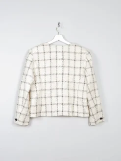 Women’s Cream Vintage Check Tweed Jacket L