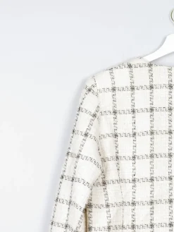 Women’s Cream Vintage Check Tweed Jacket L