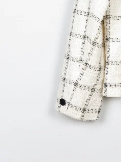 Women’s Cream Vintage Check Tweed Jacket L