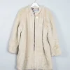 Women's Cream Vintage Faux Fur Short Coat S/M