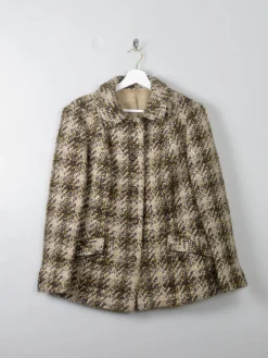 Women's Cream Vintage Tweed Jacket 1960s 12/14