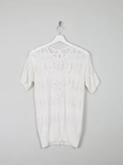 Women's Crochet Short Sleeved Top M